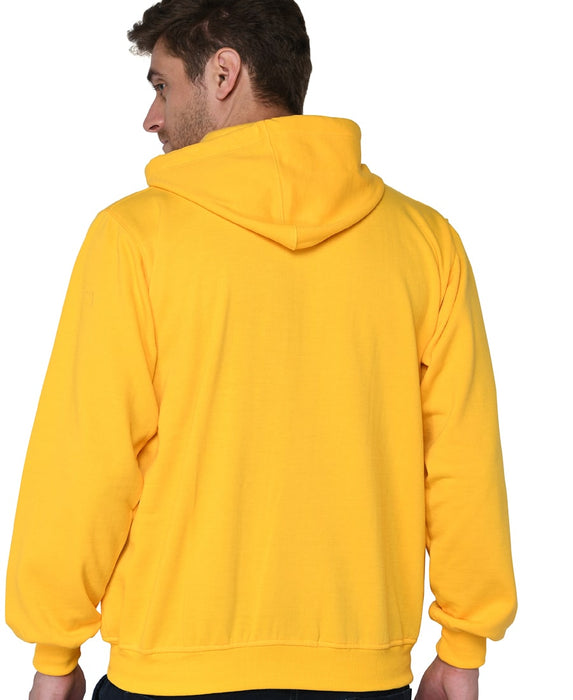 SXV Solid Plain Zipper Sweatshirt Hoodie for Men & Women (Yellow)