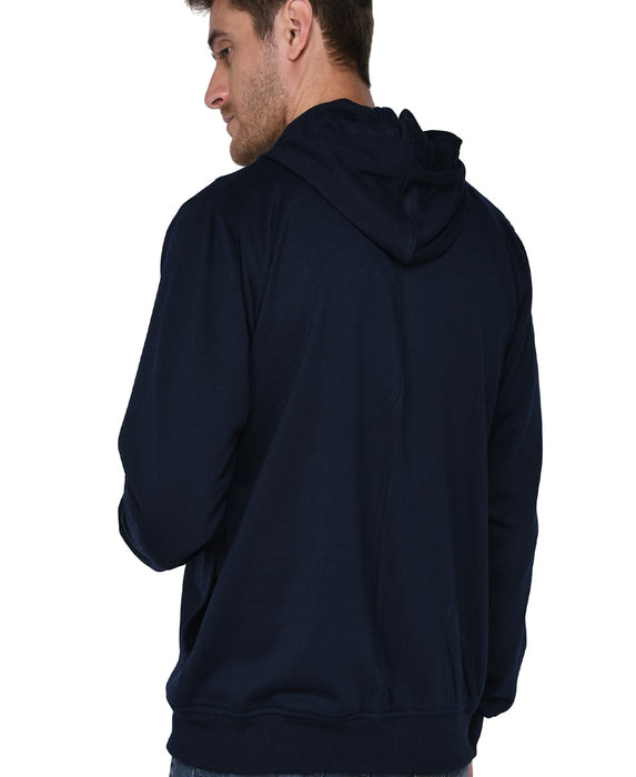 SXV Solid Plain Zipper Sweatshirt Hoodie for Men & Women (NAVYBLUE)