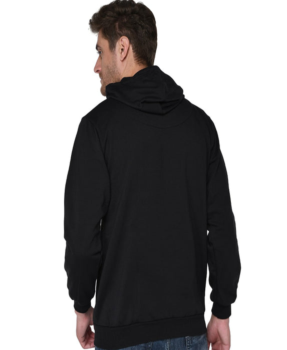 SXV Solid Plain Sweatshirt Hoodie for Men & Women (Black)