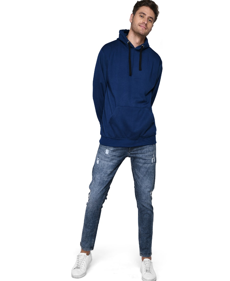 SXV Solid Plain Sweatshirt Hoodie for Men & Women (Teal Blue)