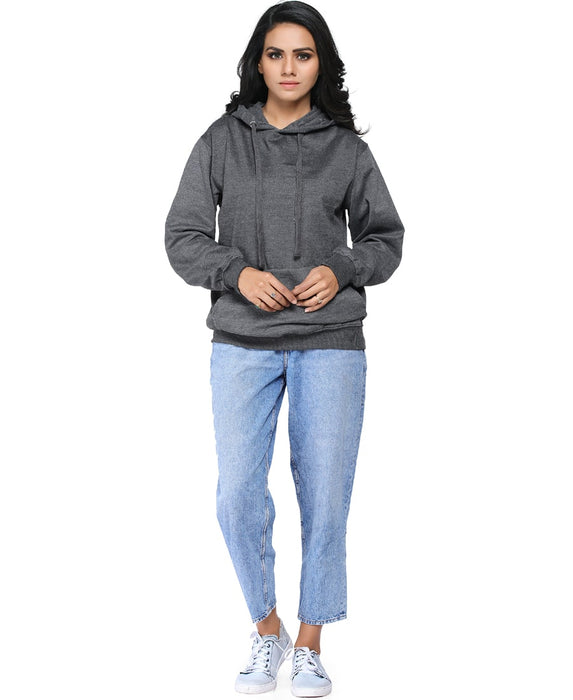 SXV Solid Plain Sweatshirt Hoodie for Men & Women (Charcoal Grey)