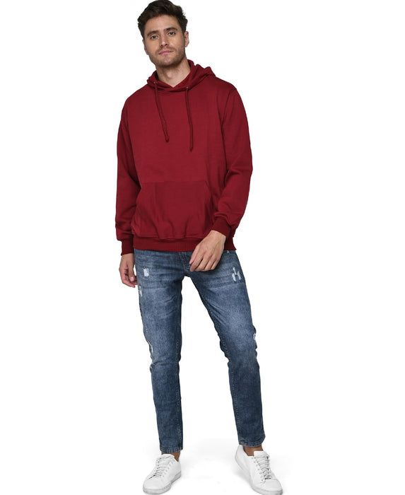 SXV Solid Plain Sweatshirt Hoodie for Men & Women (Maroon)