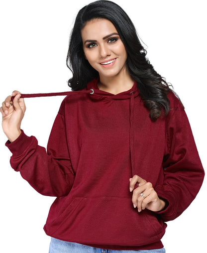 SXV Solid Plain Sweatshirt Hoodie for Men & Women (Maroon)