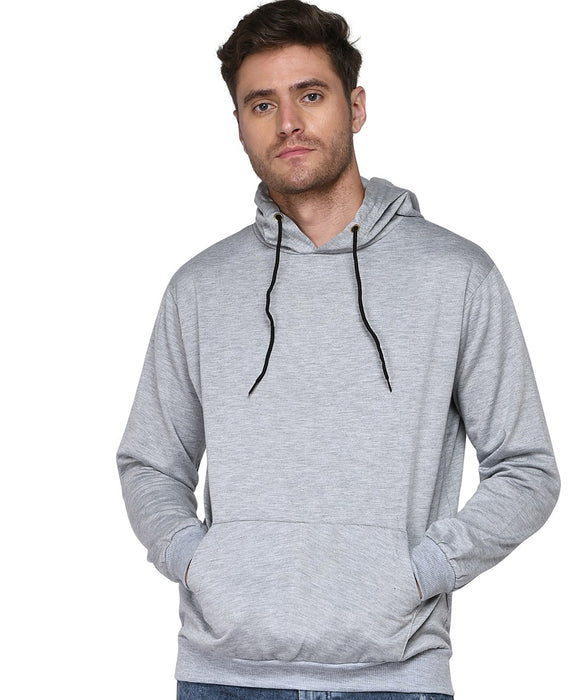 SXV Solid Plain Sweatshirt Hoodie for Men & Women (Grey)