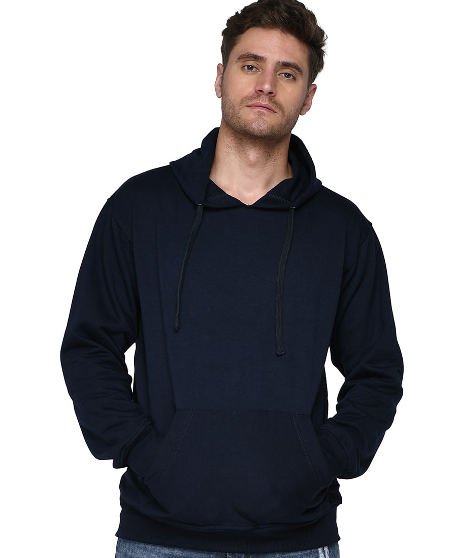 SXV Solid Plain Sweatshirt Hoodie for Men & Women (Navy Blue)