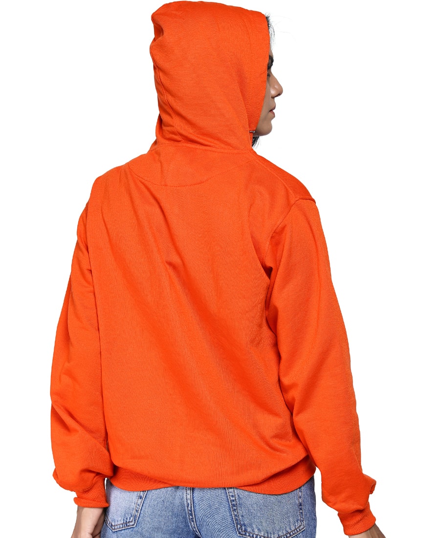 SXV Solid Plain Sweatshirt Hoodie for Men & Women (Orange)