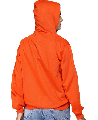 SXV Solid Plain Sweatshirt Hoodie for Men & Women (Orange)