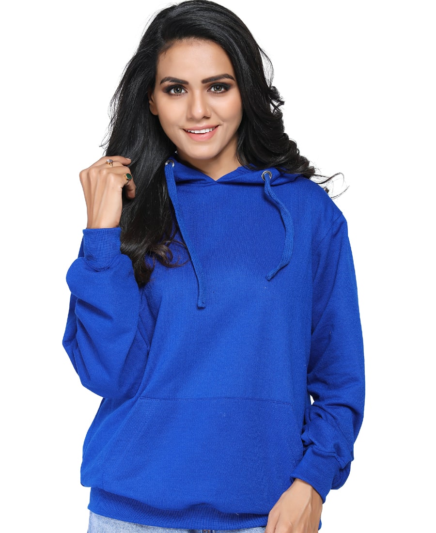 SXV Solid Plain Sweatshirt Hoodie for Men & Women (Royal Blue)