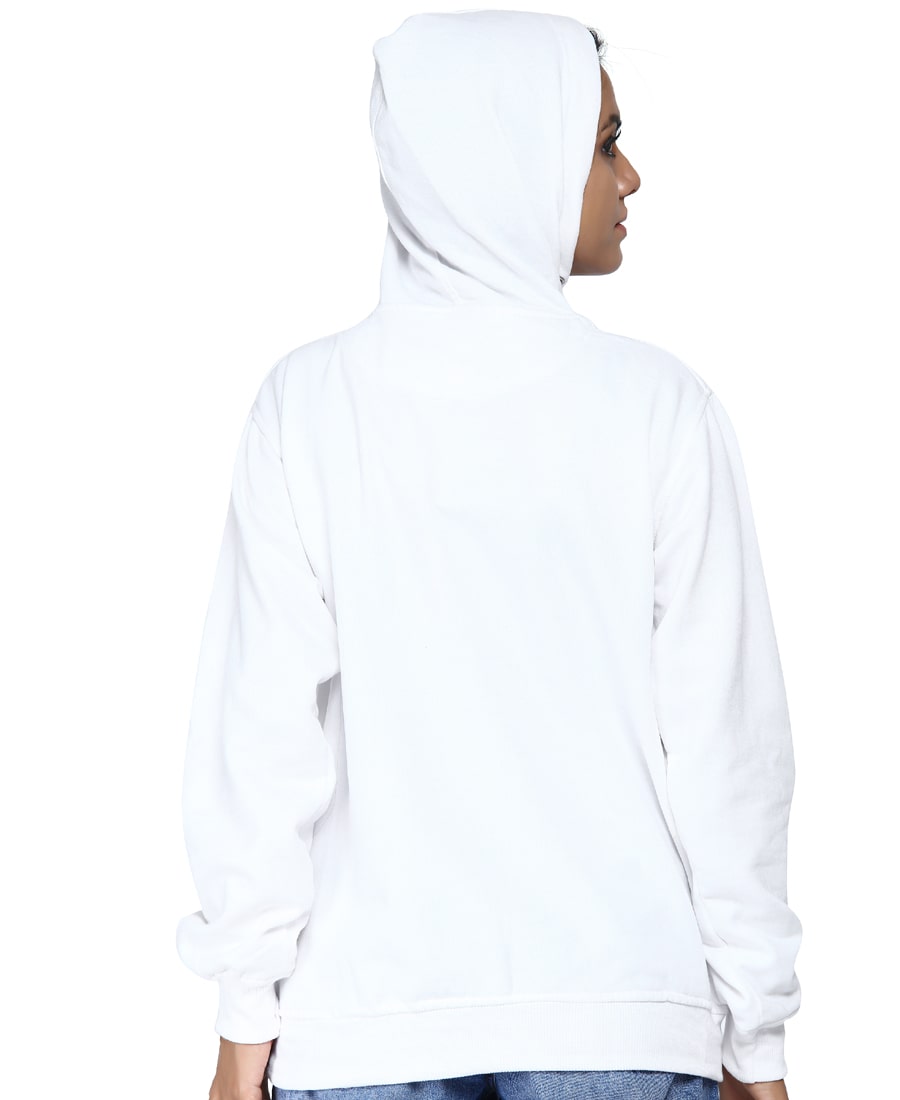 SXV Solid Plain Sweatshirt Hoodie for Men and Women (White)