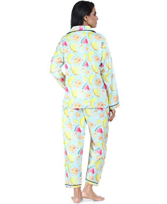 SXV Women's Cotton Printed Night Suit Pyjama Set : Watermelon Sugar