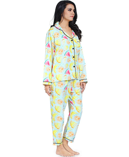 SXV Women's Cotton Printed Night Suit Pyjama Set : Watermelon Sugar