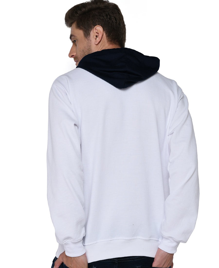 SXV Solid COLOURBLOCKED Sweatshirt Hoodie for Men & Women (White.Black)