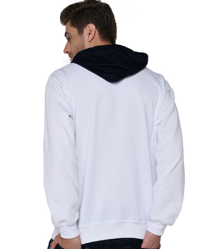 SXV Solid COLOURBLOCKED Sweatshirt Hoodie for Men & Women (White.Black)