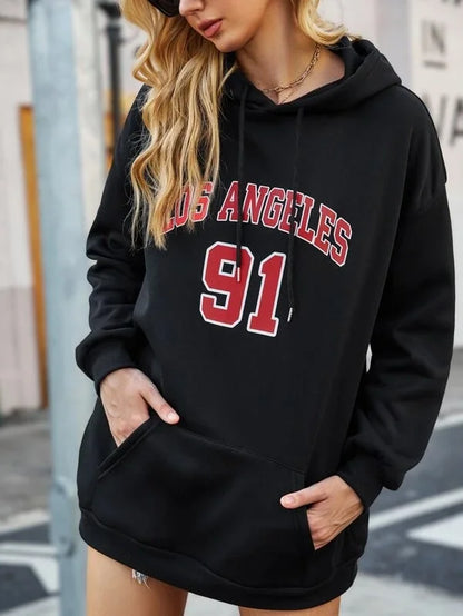 SXV  'Los Angeles 91’ Printed Cool Aesthetic Sweatshirt Hoodie