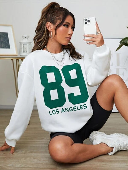 SXV  '89 LOS ANGELES’ Printed Cool Aesthetic Drop Shoulder Oversized Sweatshirt