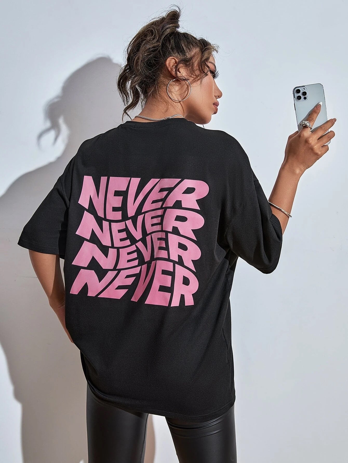 SXV  'Never Never Never Never’ Printed Cool Aesthetic Oversized T-shirt