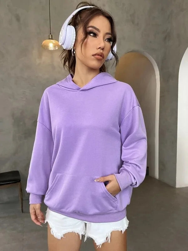 SXV Plain 'Lavender' Solid Cool Aesthetic Sweatshirt Hoodie