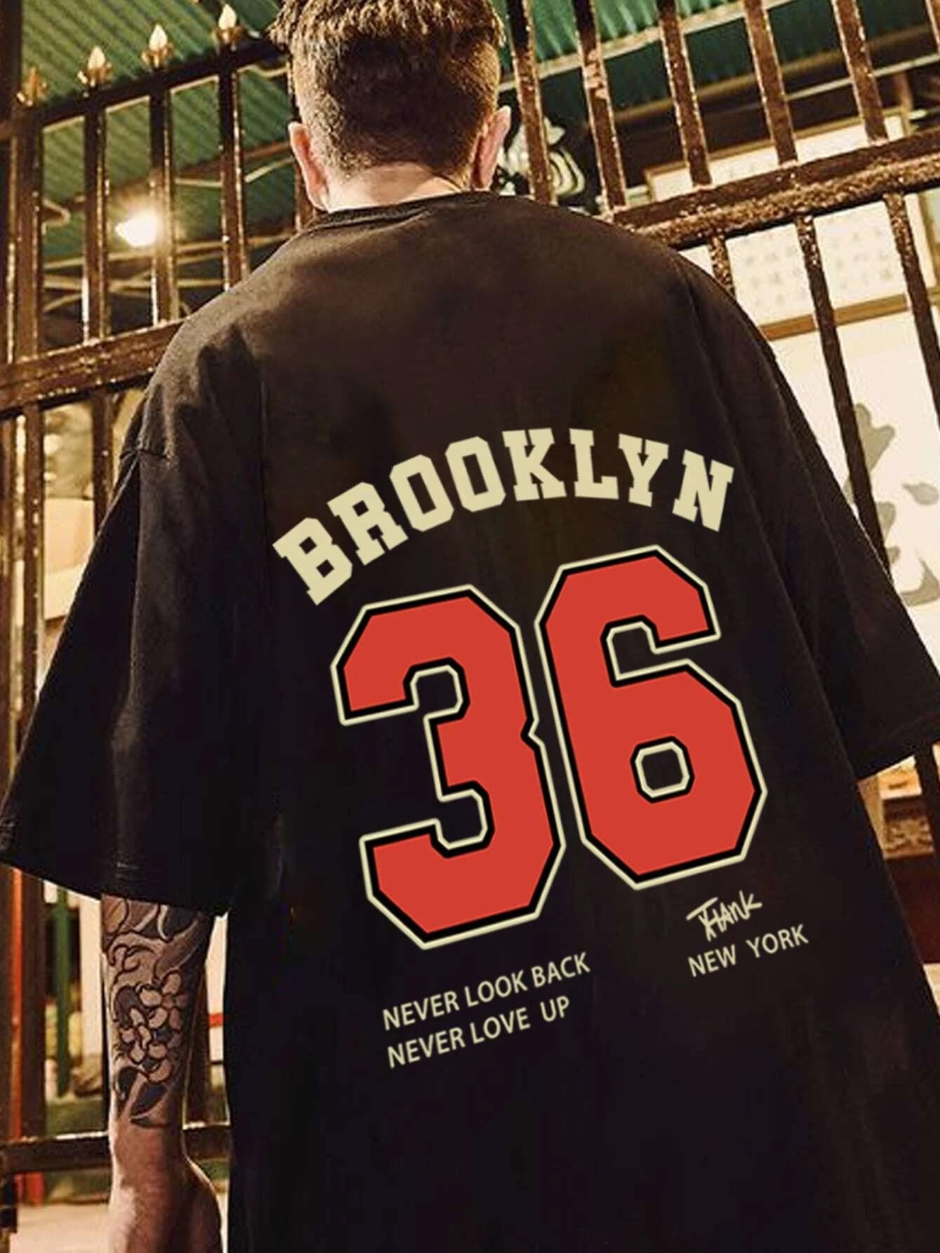 SXV  'Brooklyn 36’ Printed Cool Aesthetic Oversized T-shirt