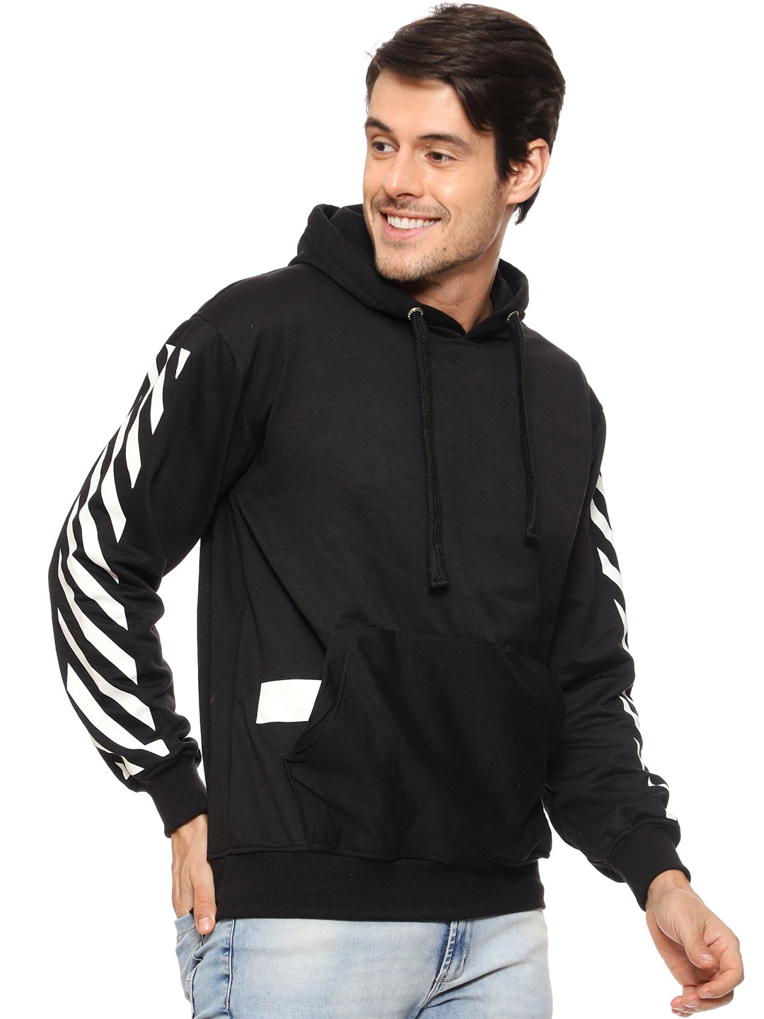 SXV Striped Printed Sweatshirt Hoodie