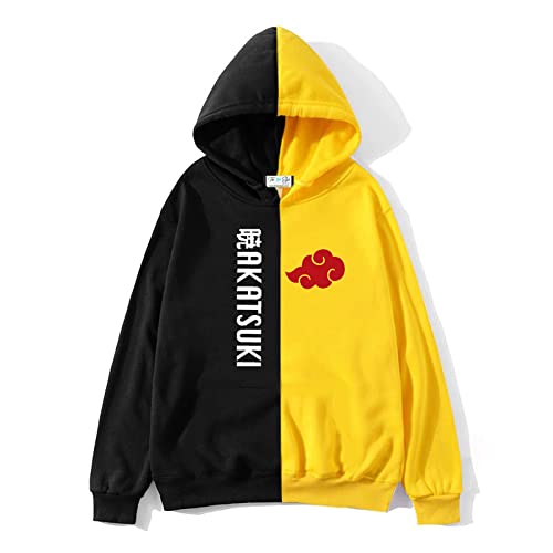 SXV Style Unisex Printed Akatsuki Half Black and Half White Hoodie