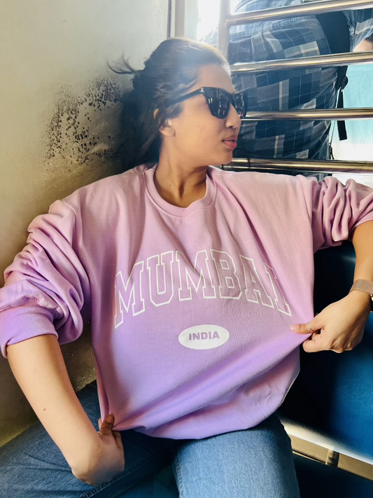 SXV Customized Your City Name 'Mumbai INDIA’ Printed Cool Aesthetic Drop Shoulder Oversized Sweatshirt
